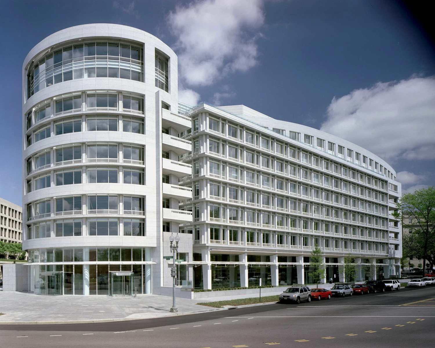 Carpenters Union headquarters exterior limestone and granite installation at 101 Constitution Ave