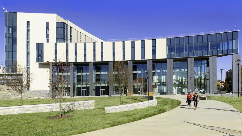 Morgan State University School of Business exterior stone cladding, Baltimore, MD